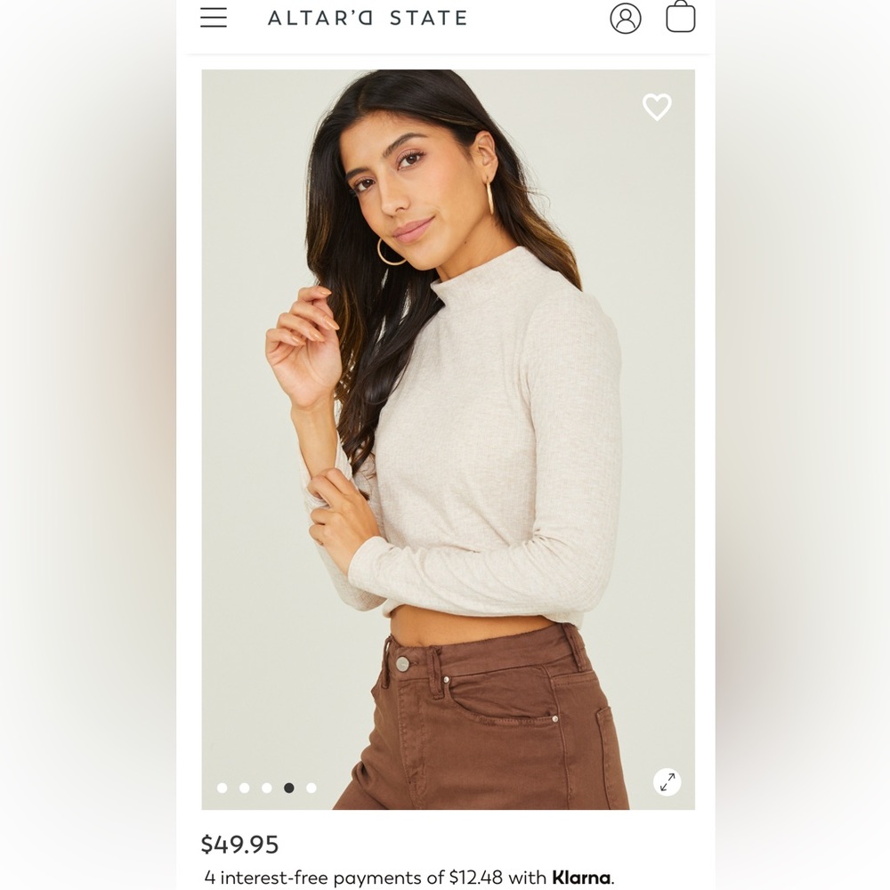 Altar’d State - Leia Ribbed Mock Neck Top